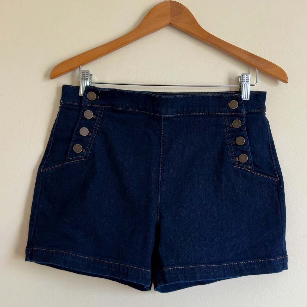 Ann Taylor Loft Dark Blue Denim Sailor Shorts | Women’s Size 6 - Picture 3 of 9